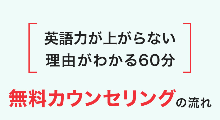 英語力が上がらない理由がわかる60分 無料カウンセリングの流れ