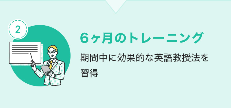 2 6ヶ月のトレーニング 期間中に効果的な英語教授法を習得